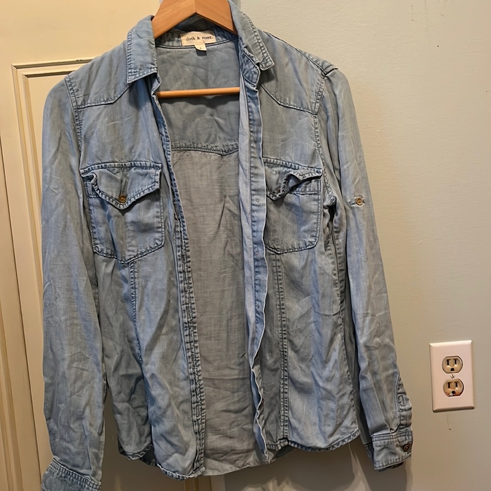 Distressed denim Cloth & Stone top